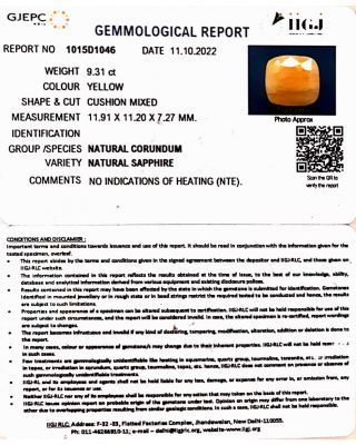 9.31 Carat Natural Ceylonese Pukhraj with Govt Lab Certificate-4551          