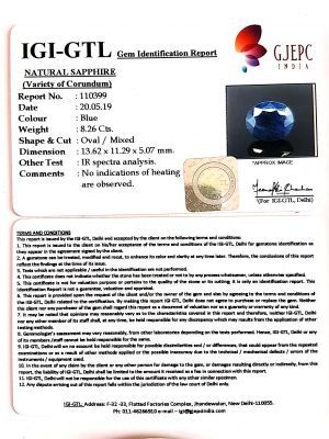 9.18 Ratti Natural Blue Sapphire with Govt Lab Certificate-(2331)