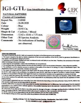12.12 Ratti Natural Blue Sapphire with Govt Lab Certificate-(6771)