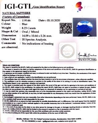 9.13 Ratti Natural Blue Sapphire with Govt Lab Certificate-(2331)