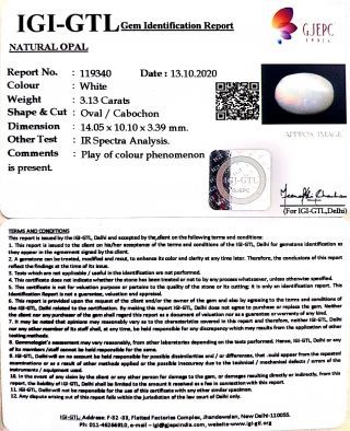 3.47 Ratti Natural fire Opal with Govt. Lab Certificate-(1221)