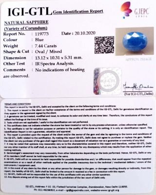 8.25 Ratti Natural Blue Sapphire with Govt Lab Certificate-(2331)