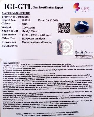 10.31 Ratti Natural Blue Sapphire with Govt Lab Certificate-(2331)