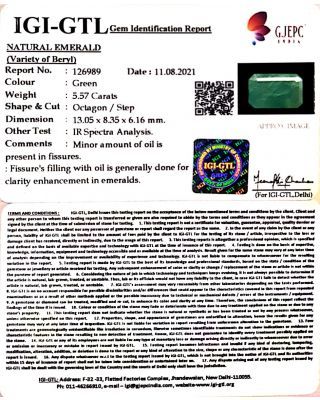 5.57/CT Natural Panna Stone with Govt. Lab Certified-(2331) 