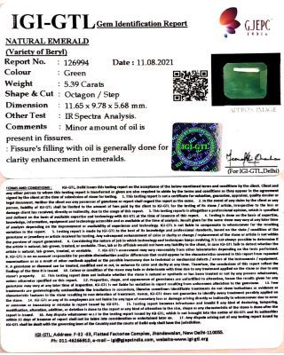 5.39/CT Natural Panna Stone with Govt. Lab Certified-(2331) 