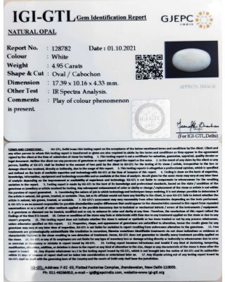 5.49 Ratti Natural Opal with Govt. Lab Certificate (1665)             