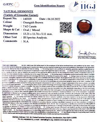 7.62/CT Natural Govt. Lab Certified Ceylonese Gomed-(1221)          