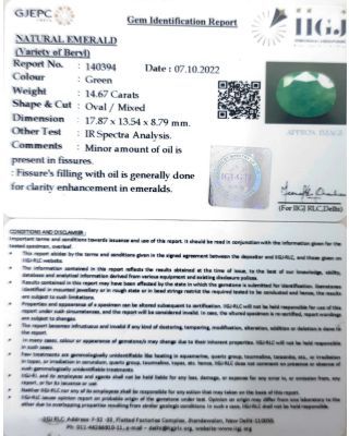 14.67/CT Natural Panna Stone with Govt. Lab Certified-3441            