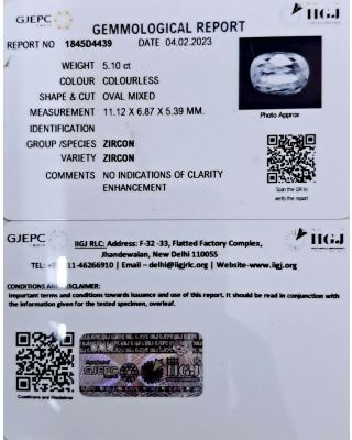 5.10/CT Natural Zircon with Govt. Lab certificate-(3441)      