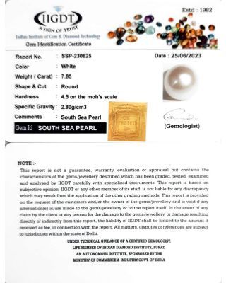 7.85/CT Natural South Sea Pearl With Lab Certificate-(1332)   