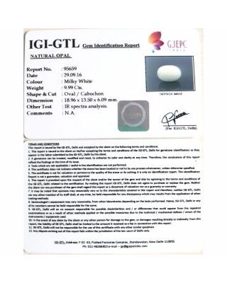 9.99/CT Natural Opal with Govt. Lab Certificate (610)                
