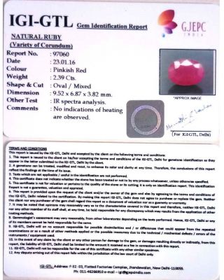 2.39/CT Natural Mozambique Ruby with Govt. Lab Certificate-BLUSA9V     