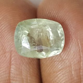 6.62 Ratti Natural Green Sapphire with Govt Lab Certificate-(16650)
