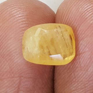 3.66 Ratti Natural Yellow Sapphire With Govt Lab Certificate-(4551)