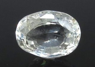 3.81/CT Natural White Sapphire with Govt Lab Certificate-YELSA9V