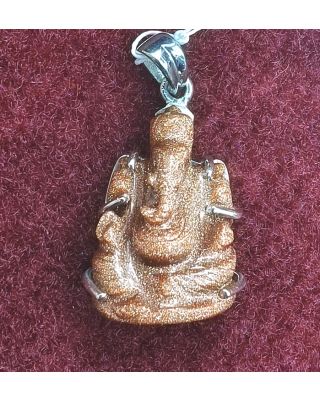 Silver Pendant of Natural Sun Sitara (Ganesha) Stone-1200    