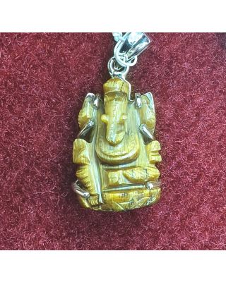 Silver Pendant of Natural Tiger (Ganesha) Stone-1200    