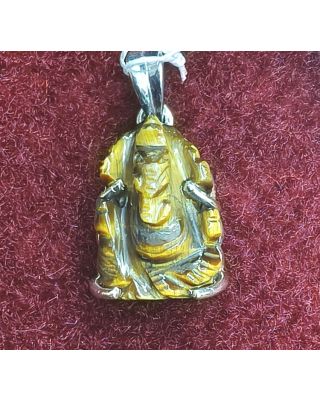 Silver Pendant of Natural Tiger (Ganesha) Stone-1200     